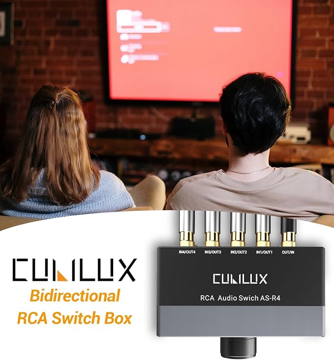 Cubilux AS-R4 4-Channel RCA Audio Selector, Bidirectional 4-Way Stereo RCA Aux - Image 6