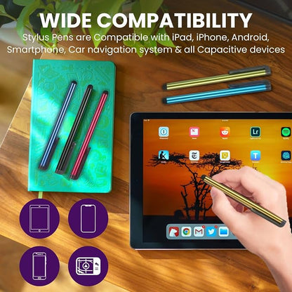Stylus Pens for Touch Screens, 100 Pieces Universal Colorful Long Metal - Image 5