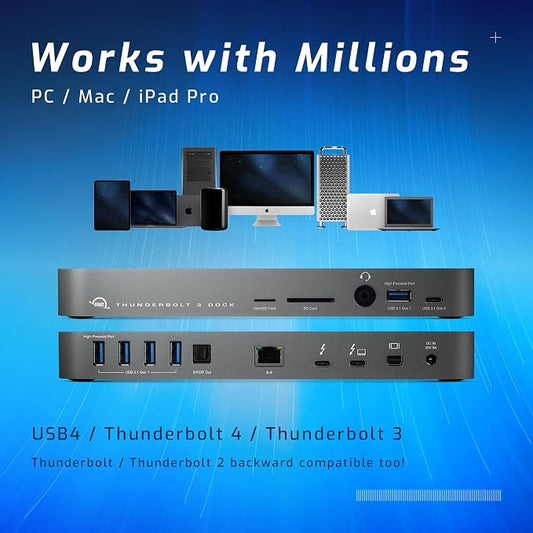OWC 14-Port Thunderbolt Dock, 85W charging, Thunderbolt 40 Gb/s, USB 3.2 Type-A - Image 2