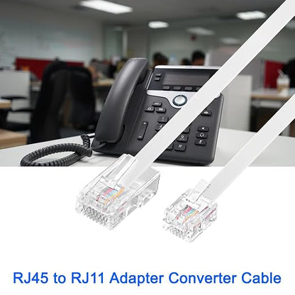 XMSJSIY RJ11 to RJ45 Phone Cable RJ11 Phone to RJ45 Ethernet Modem Data - Image 6