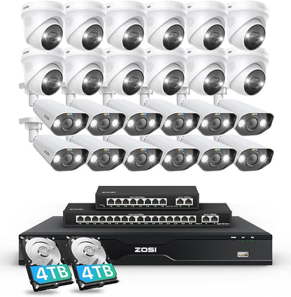 ZOSI 32CH 4K PoE Security Camera System, Face Person Vehicle Detection by ZOSI