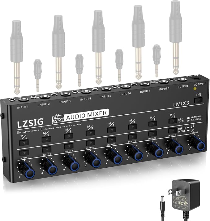 LZSIG Audio Mixer, Stereo Line Mixer by LZSIG