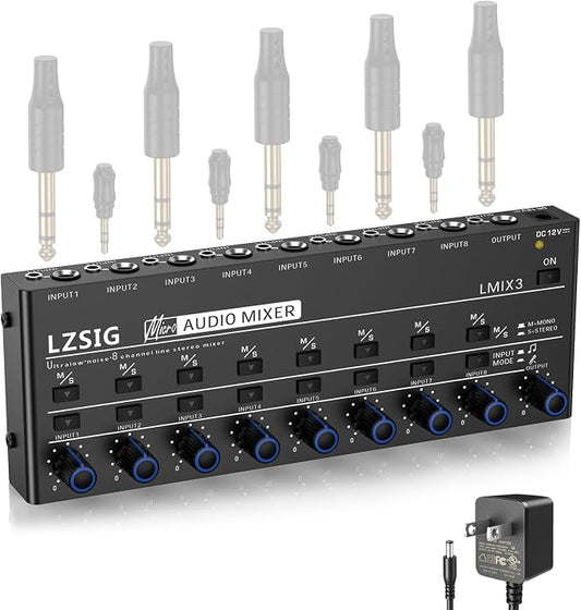 LZSIG Audio Mixer, Stereo Line Mixer by LZSIG