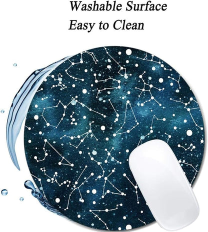 Cool Blue Galaxy Night Sky Pattern Mouse Pad Round Non-Slip Rubber Mousepad - Image 3