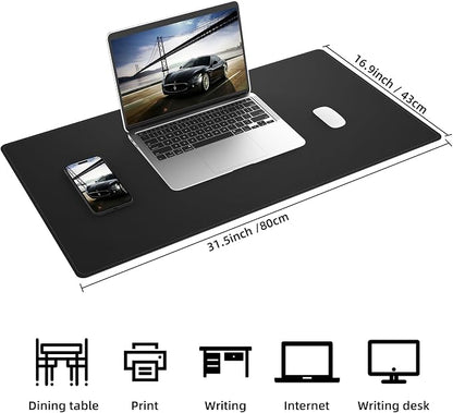 AFIING Dual-Sided Desk Pad, Natural Cork & PU Leather, Desk Mat Protector - Image 2