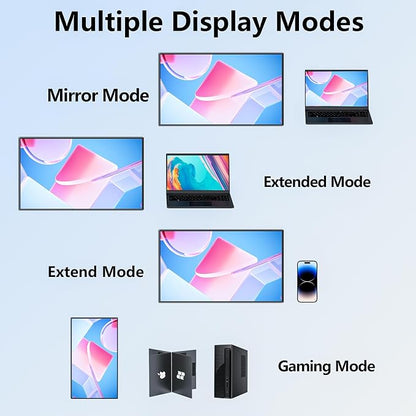 24'' Large Portable Monitor, FHD 120HZ 120% SRGB IPS USB-C HDMI Work Home - Image 5