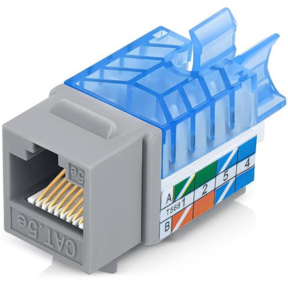 Everest 45° Angled RJ45 Cat5e Keystone Jacks 50-Pack in Gray by EverestMediaSolutions