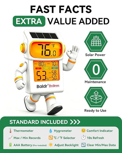 BALDR 2-Pack Indoor Thermometer Humidity Meter, Digital Hygrometer - Image 2
