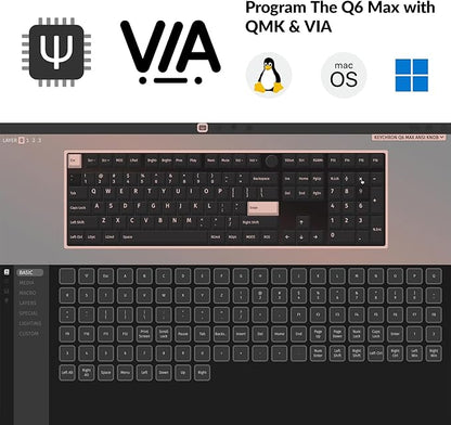 Keychron Q6 Max QMK/VIA Bluetooth Wireless /2.4 GHz/USB-C Wired Custom - Image 8