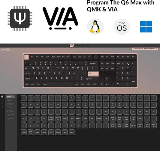 Keychron Q6 Max QMK/VIA Bluetooth Wireless /2.4 GHz/USB-C Wired Custom - Image 2