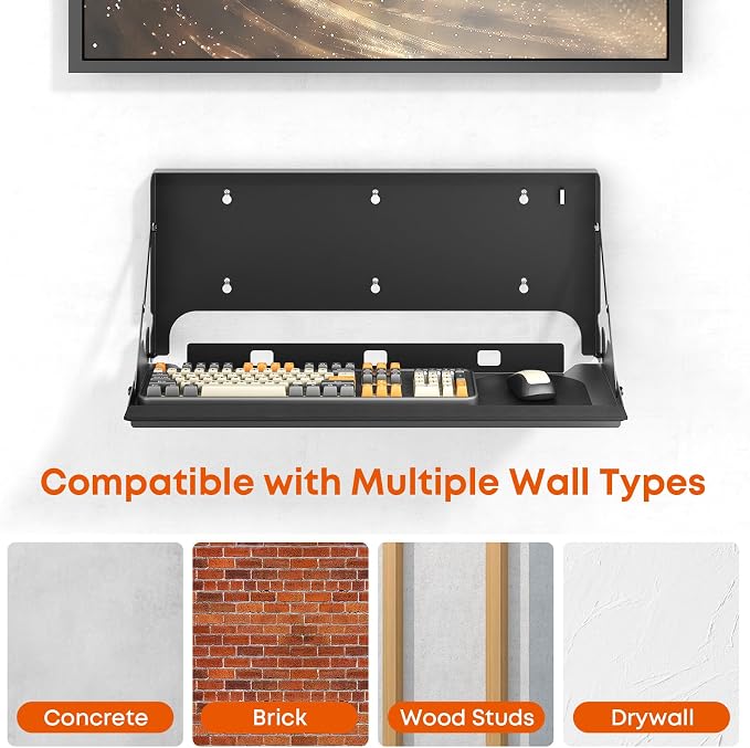 Flip Down Keyboard Tray Wall-Mount - Image 7