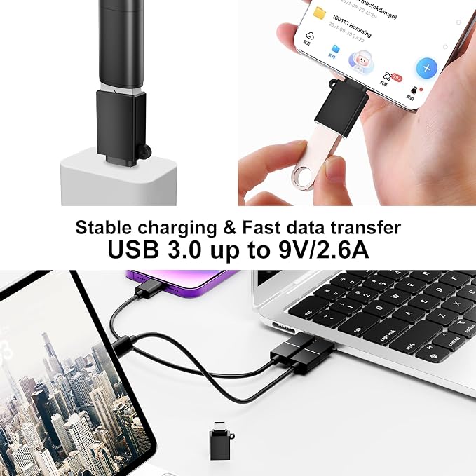 USB C to USB Adapter 6 Pack, USBC to USBA Adapter, Type-C Male USB-A Female OTG - Image 4