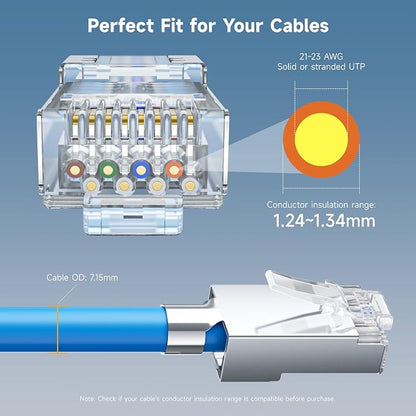 Cable Matters 50-Pack Cat6A RJ45 Shielded Modular Plugs - Image 3