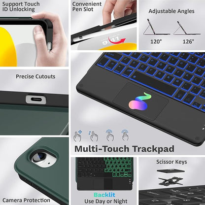 MoKo Touch Keyboard Case for iPad 11th Generation 11 inch 2025, iPad 10th - Image 3