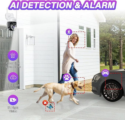 CKK Wireless Security Camera System: 4 Outdoor 5MP PTZ Cameras - Image 3