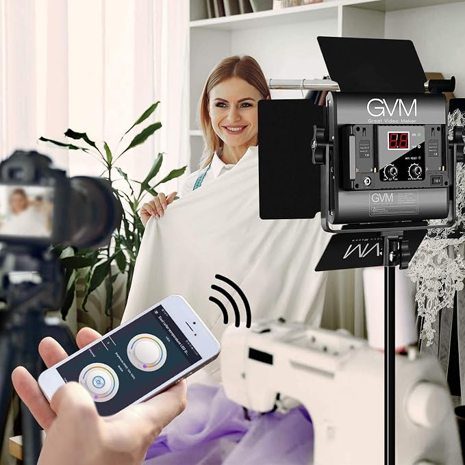 GVM 560 LED Video Light, Dimmable Bi-Color, 2 Packs Photography Lighting - Image 3