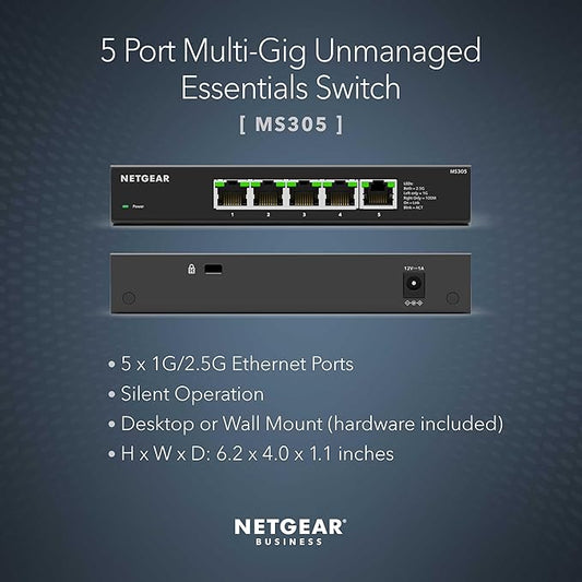 NETGEAR 5-Port 2.5G Multi-Gigabit Ethernet Unmanaged Network Switch - - Image 2