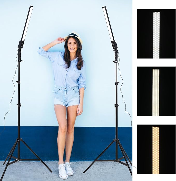 2 Packs LED Photography Lighting Dimmable 3200K-5500K LED Video Light Photo - Image 2