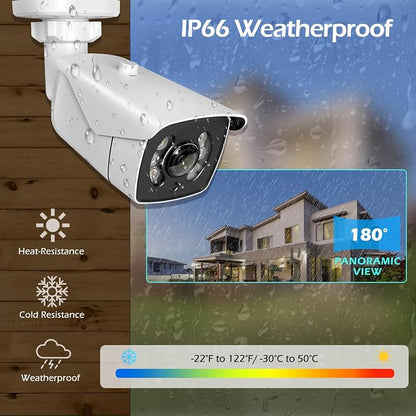 MWRCTV 8MP POE IP Camera, 160-Degree Super Wide Angle Fisheye Security Bullet - Image 8
