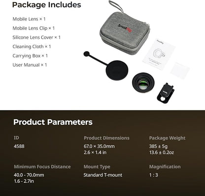 SMALLRIG 75mm HD Master Macro Lens, T-Mount Lens - Image 9