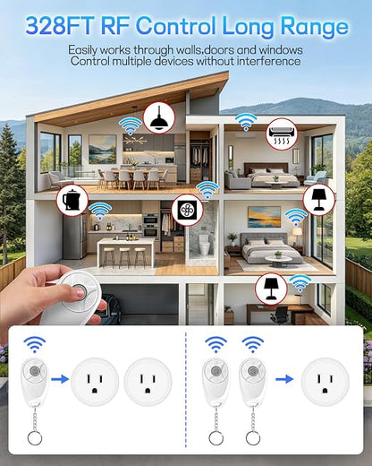 Remote Control Outlet, Wireless Light Switch, 500ft Range, No Wiring Needed - Image 4