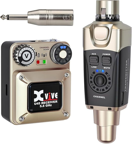 Xvive U45 Wireless in Ear Monitor System 5.8ghz IEM System Transmitter and by Xvive