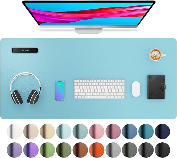 Aothia Large PU Leather Desk Pad Protector – Non-Slip Mouse Pad & Writing Mat by Aothia
