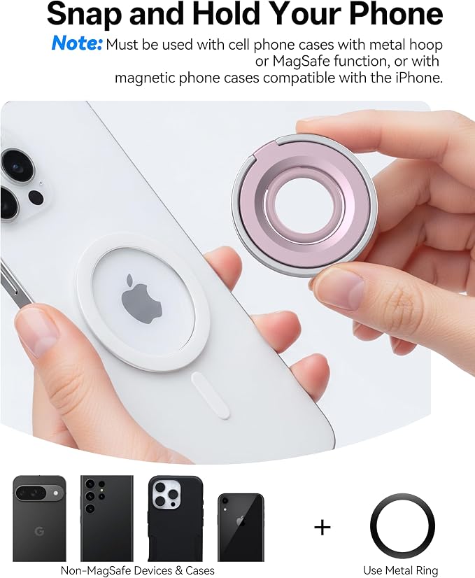 Magnetic Phone Grip for MagSafe Ring Holder, Magnet Phone Grip Stand Finger - Image 5