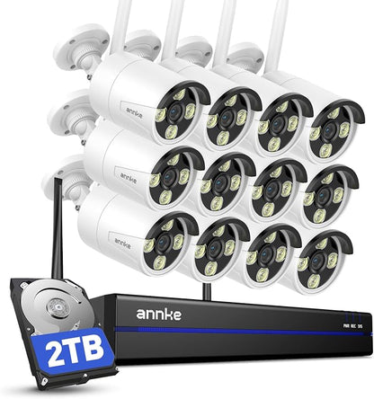 ANNKE Wireless Security Camera System 2TB Hard Drive, 16CH 4K WiFi NVR Kit by ANNKE