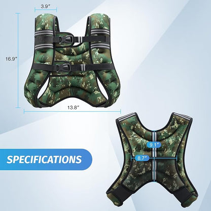 ZELUS Weighted Vest, 6lb/8lb/12lb/16lb/20lb/25lb/30lb Weight Vest - Image 8