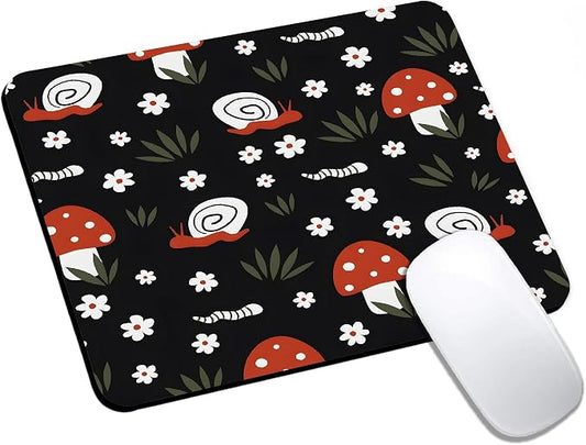Mouse Pad, Cute Abstract Art Red Mushroom Mouse Pads by HUOCAIREN