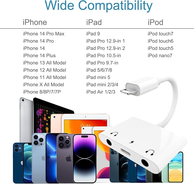 3in1 Lighting to 3.5mm, Headphone Adapter - Image 3