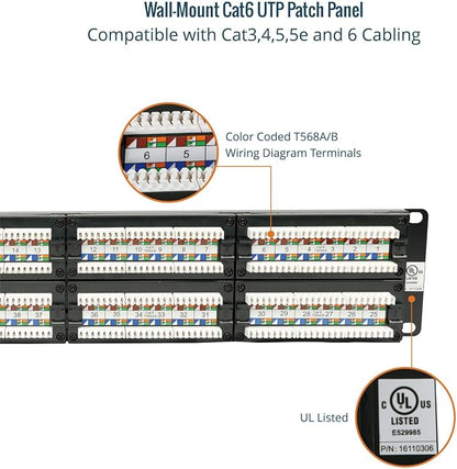Tecmojo 48 Port Patch Panel, Cat6 Patch Panel, 2U Patch Panel, Network Patch - Image 4
