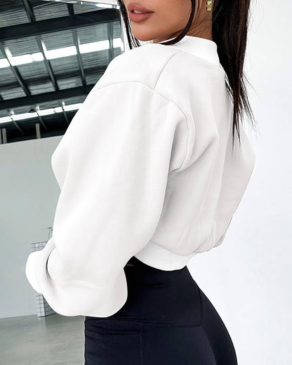 Zwurew Women's Bolero Shrug Long Sleeve Cropped Sweatshirt - Image 3