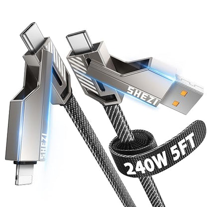 4-in-1 Compatible with USB C to Lightning Cable, 240W High-Speed Charging & by Jixivor