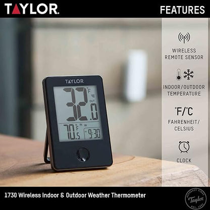 Taylor Wireless Digital Indoor Outdoor Thermometer, and Indoor Areas - Image 2
