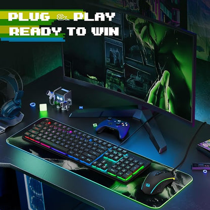 Redragon Updated S107 Gaming Keyboard and Mouse, RGB Gaming Keyboard and 10000 - Image 8