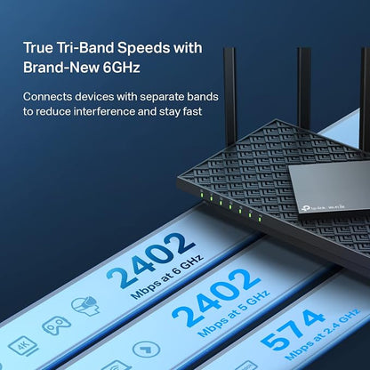 TP-Link AXE5400 Tri-Band WiFi 6E Router, Gigabit Internet - Image 3