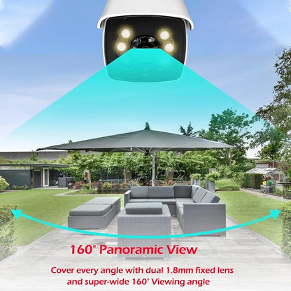 MWRCTV 8MP POE IP Camera, 160-Degree Super Wide Angle Fisheye Security Bullet - Image 3