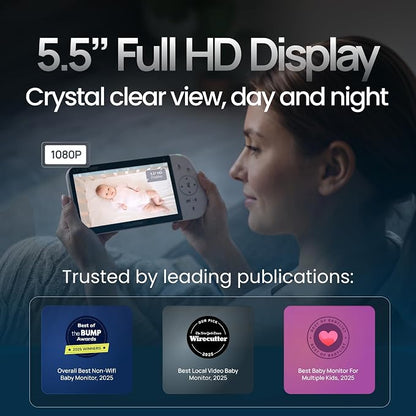 Babysense PRO Full HD 5.5" Split Screen Baby Monitor - Image 3