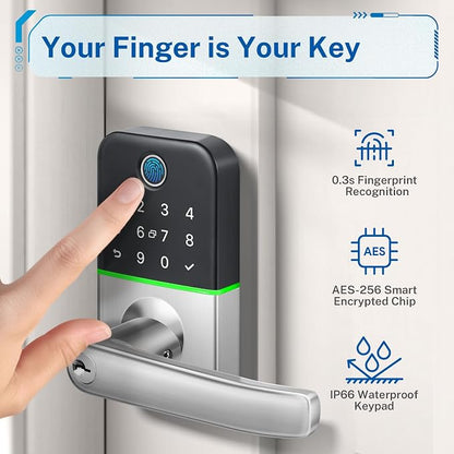 Keypad Smart Door Lock with Handle: Kucacci Keyless Entry Door Lock - Image 4