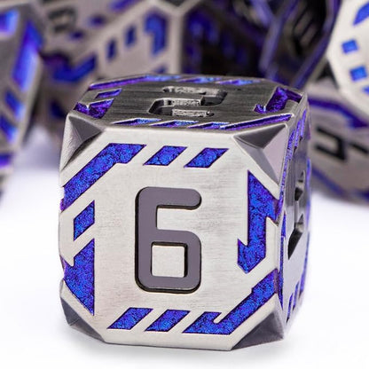 Metal DND Sci-fi Dice Set 7PCS Stripe Polyhedral Dice - Image 3