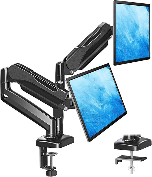 MOUNTUP Dual Monitor Stand for Desk, Pneumatic Monitor Arms for 2 Monitors Max by MOUNTUP