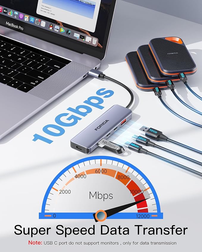 USB C Hub 10Gbps USB C Multiport Adapter - Image 3
