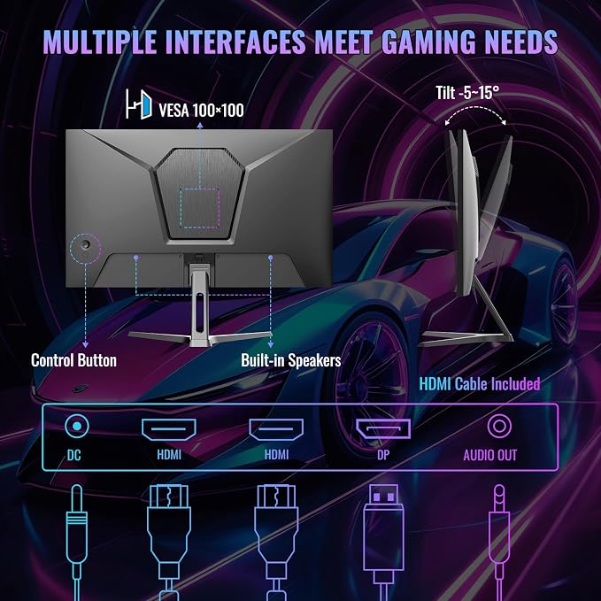 SANSUI 24 Inch Gaming Monitor 180Hz, Computer Monitor - Image 6