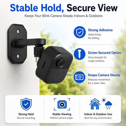 2Pack Adhesive Wall Mount Adjustable Security Wall Mount Bracket - Image 6