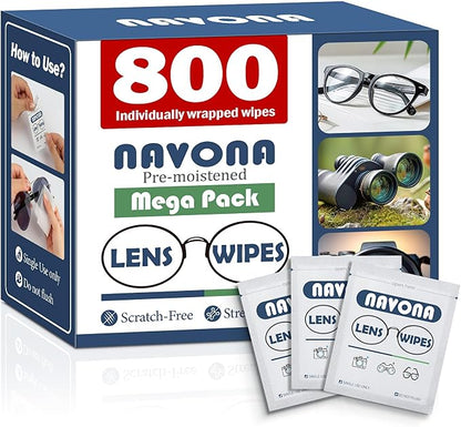 800 Count Lens Wipes for Eyeglasses – Pre-Moistened, Individually Wrapped by Unknown