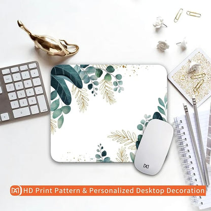 Square Mouse Pad Green Leaves, Personalized Premium-Textured Custom Mouse Mat - Image 6