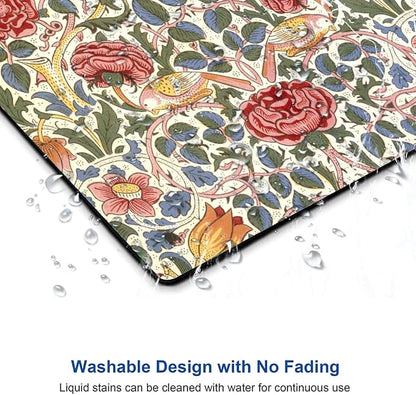 Mouse Pad, Floral Mouse Pad, Square Mouse Mat Waterproof Mousepad Non-Slip - Image 4