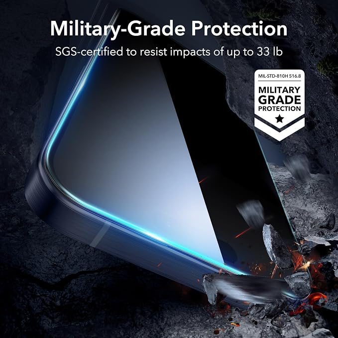 ESR 3 Pack for iPhone 15 Pro Screen Protector, Full Coverage Tempered Glass Film - Image 3